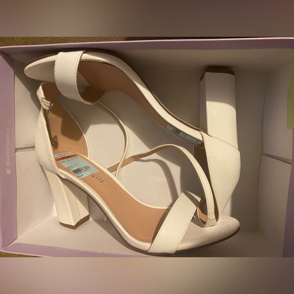 White leather sandals